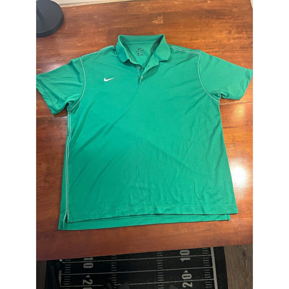 Nike Dri-FIT Men’s Green Solid Short Sleeve Polo Big & Tall 3XL Golf Leisure
